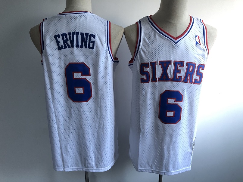 Men Philadelphia 76ers #6 Erving white Adidas NBA new Jersey->nba hats->Sports Caps